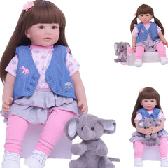 22" 55 Cm Reborn Doll Soft Vinyl Silicone Lifelike Doll Eyes