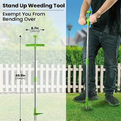 Standing Plant Root Remover Manual Weed Puller Tool Stand Up Weeder
