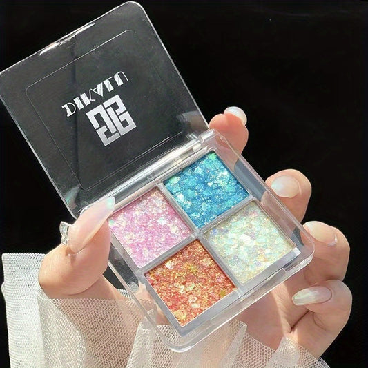 4-Color Glitter Eyeshadow Palette for Parties & Events