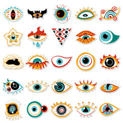50pcs Devil's Eye Horror Series Phone Case Stickers Waterproof Decor