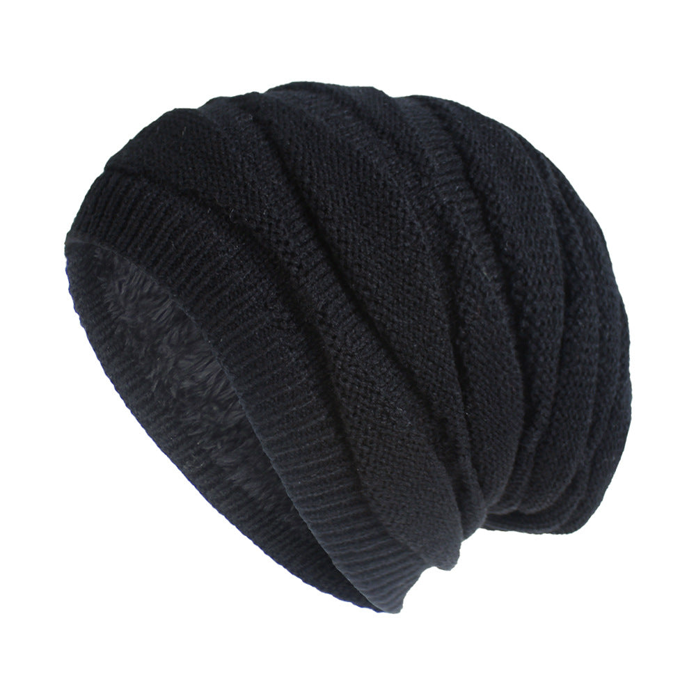 Argyle Knit Fleece Beanie Hat Soft Winter Hat Warm Skull Cap Unisex
