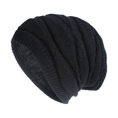 Argyle Knit Fleece Beanie Hat Soft Winter Hat Warm Skull Cap Unisex