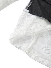 Lace Stitching Lapel Collar Blazer Jacket for Wedding & Party