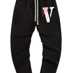 Men's Letter & Scratches Graphic Joggers Pants with Pockets