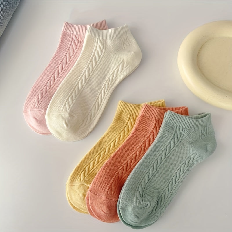 5 Pairs Soft & Comfy Low Cut Ankle Socks Women's Stockings