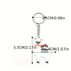 Alpaca Keychain Cartoon Animal PVC Key Ring Purse Bag Backpack Charm