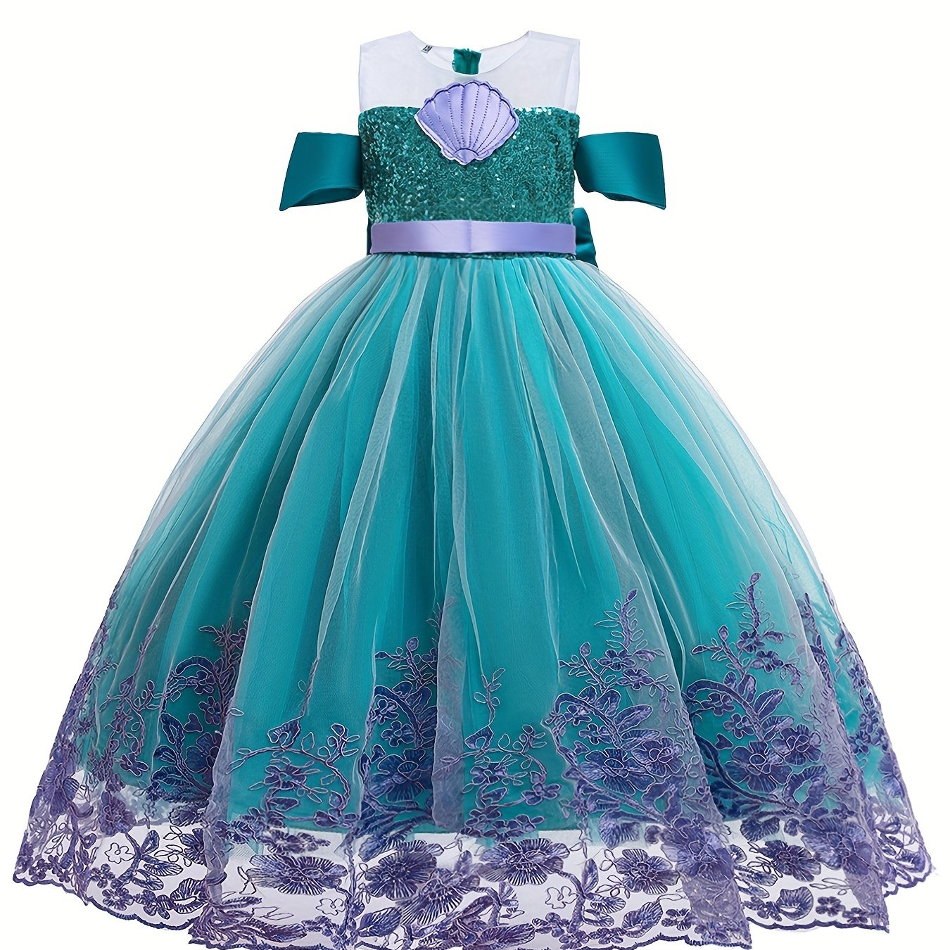Girl's Mermaid Dress Princess Costume Lace Tulle Floor Length