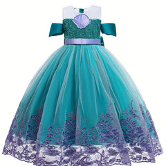 Girl's Mermaid Dress Princess Costume Lace Tulle Floor Length