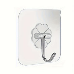 5 Transparent Reusable Wall Hooks Waterproof Adhesive Strong Seamless Paste