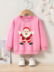 OERYUI Girls Boys Santa Print Crew Neck Pullover Top Kids Clothes