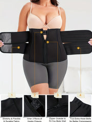 2 Pack Plus Size Sports Shapewear Set Women's Plus Tummy Control Waist Belt