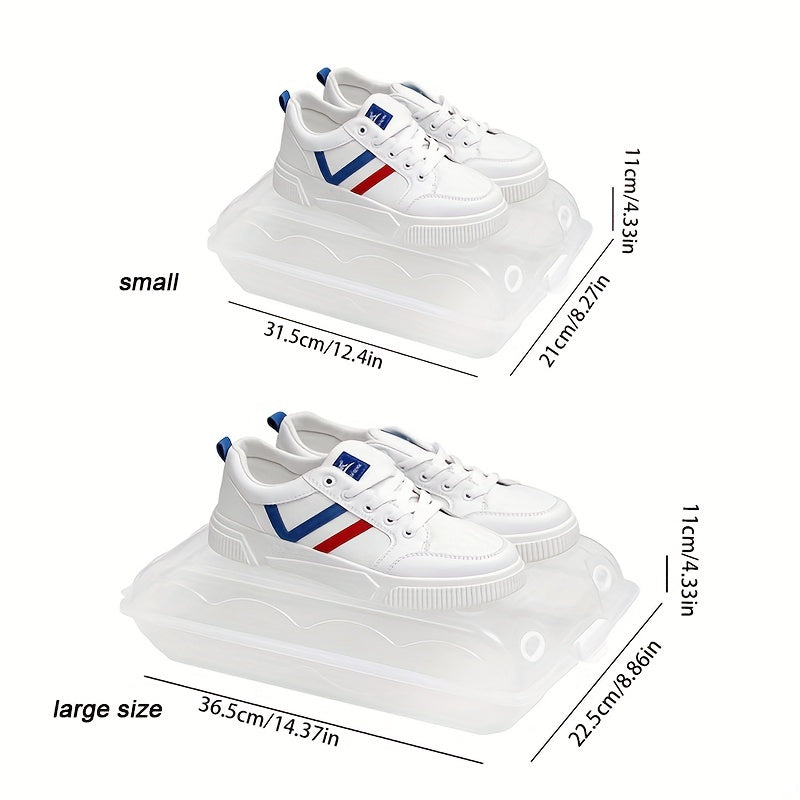 6pcs Plastic Shoe Boxes With Door Storage Organizer