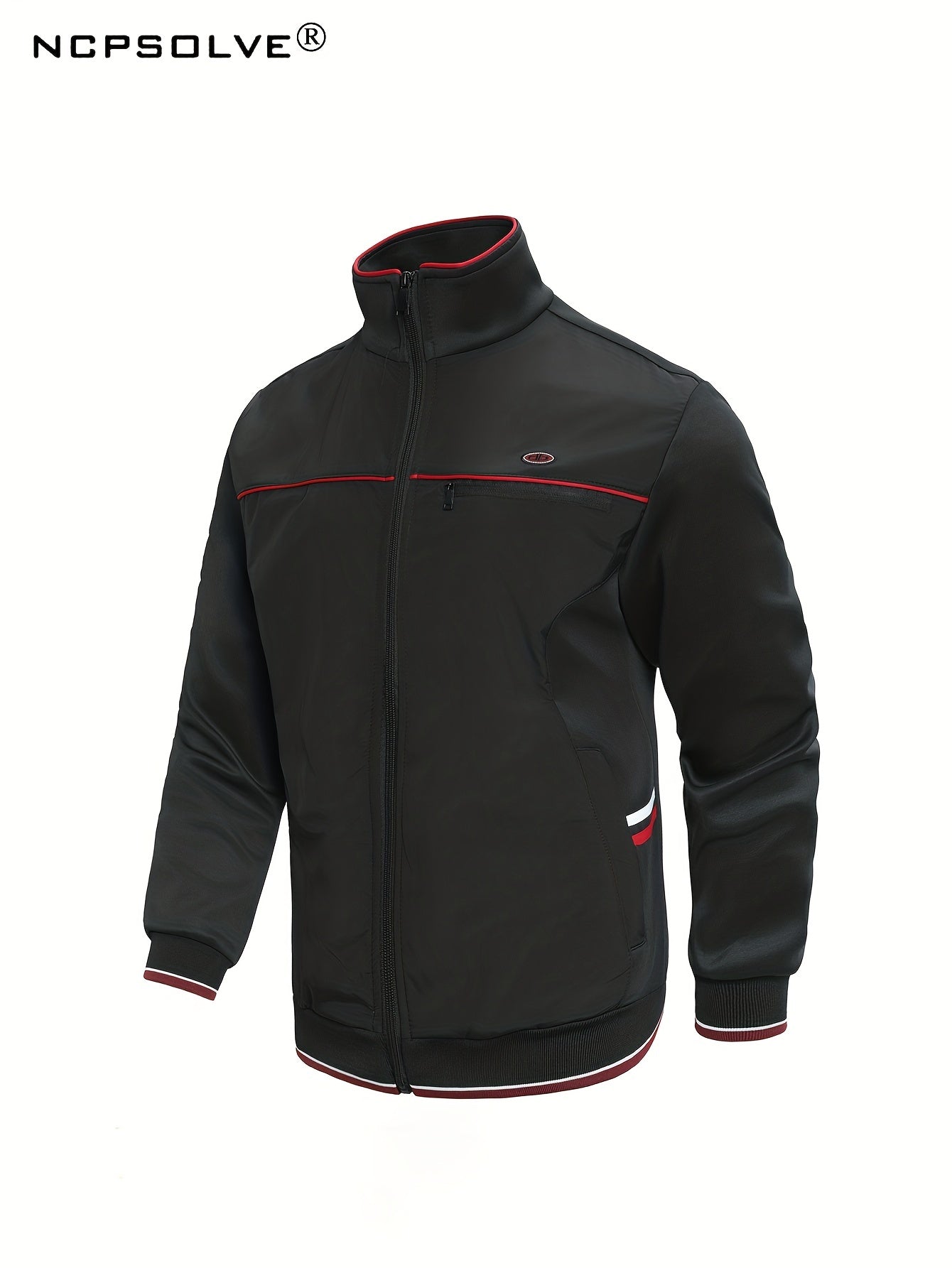 Men's Sports Suit Stand Collar Zip Up Jacket & Jogger Pants