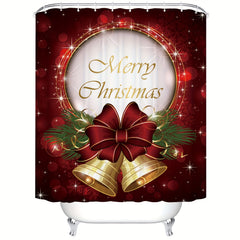 Christmas Bell Shower Curtain Happy Kids Year Decoration