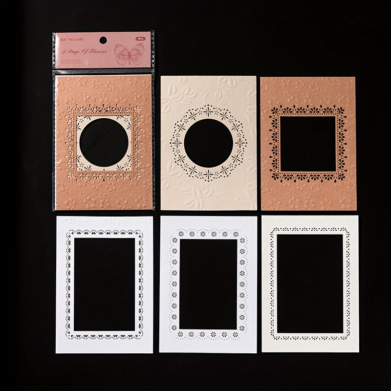 5pcs Letterpress Embossed Hollow Collage Card Time Exclusive Series