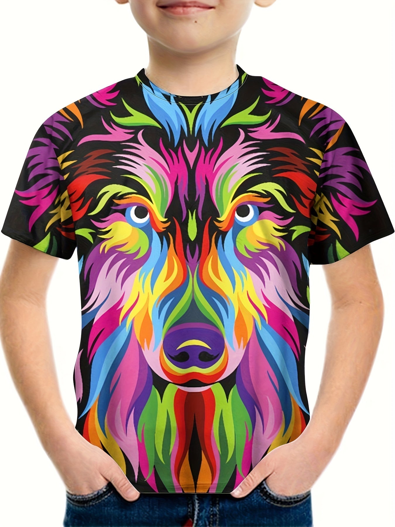 3D Dragon Pattern T shirt For Kids Short Sleeve Top Casual Tee