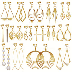 Plated Clip On Earrings For Women Set of 5 Pairs Girls Lightweight Nice Gift