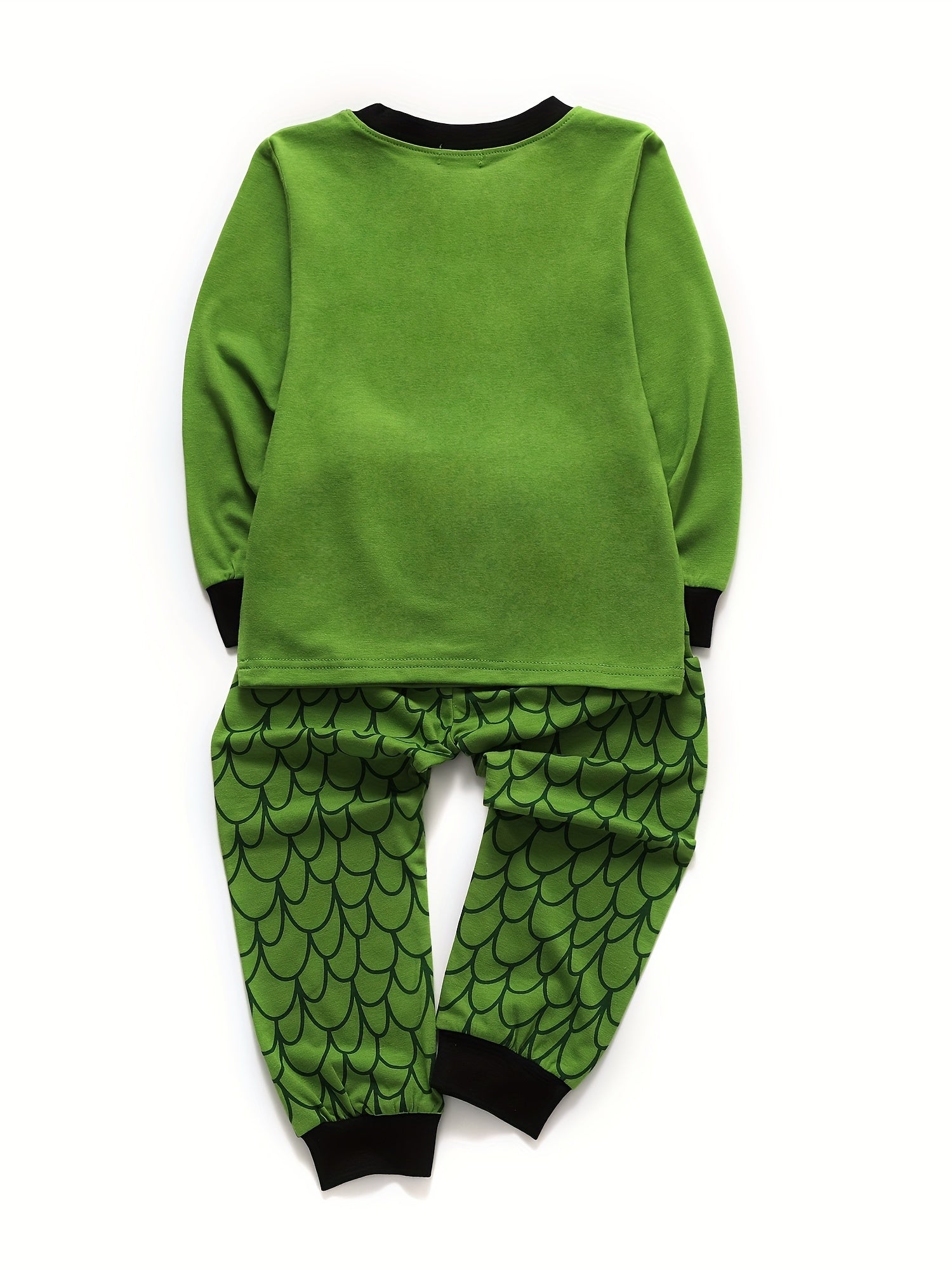 Boys Dinosaur Graphic Print Pajama Set, Long Sleeve Tee & Pants