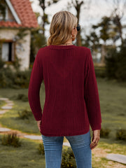 Casual Sweater Women's Solid V Neck Jumper