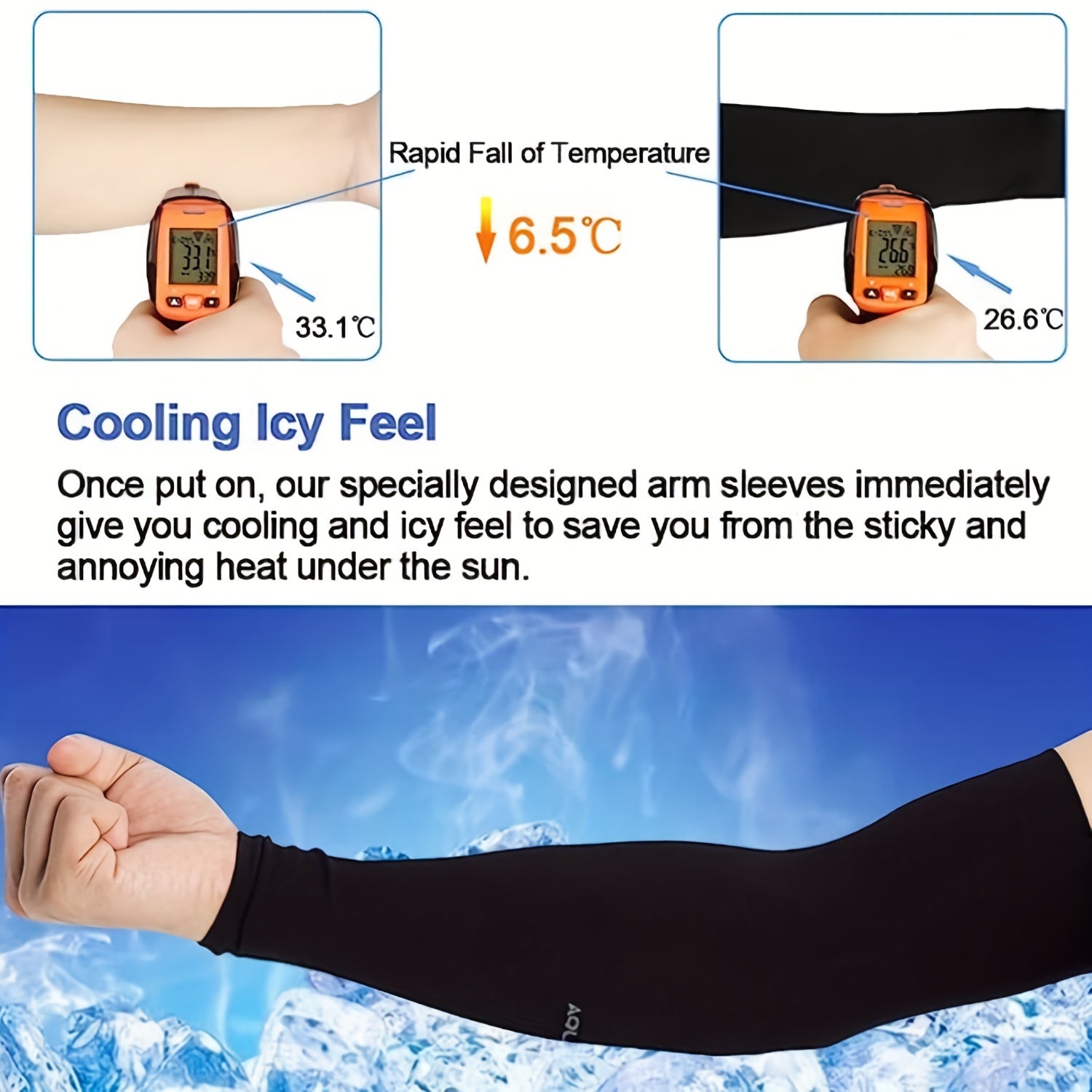6 Pairs Sun Protection Cooling Arm Sleeves For Men And Women