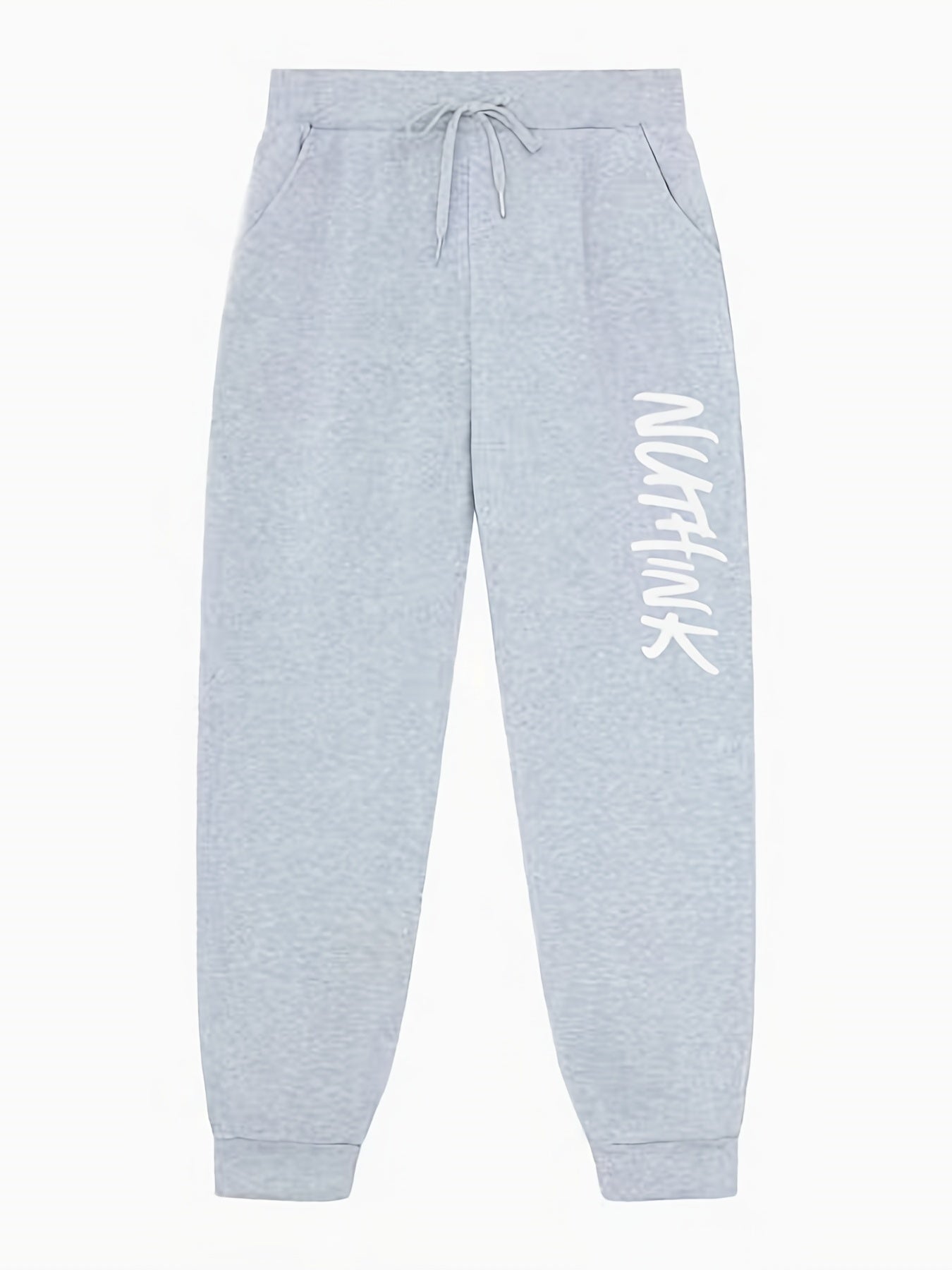 Men's Letter Print Joggers with Pockets Stretch Waist Casual Pants