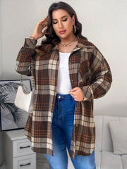Plaid Print Button Up Shirt Top