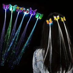 10pcs Colorful LED Luminous Braids for Festivals and Parties