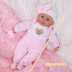 16 Reborn Youngsters Doll Soft Body Lifelike Soothing Item Gift Boys & Girls