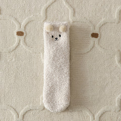 Women's Cartoon Fuzzy Socks Cozy Slipper Warm Coral Fleece Stocking
