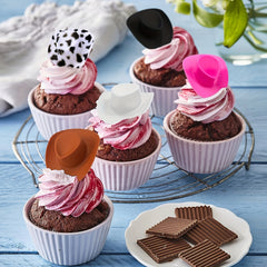 10pcs Pink Mini Cowboy Hat Party Accessories Toy Doll Dress Up Play House Games