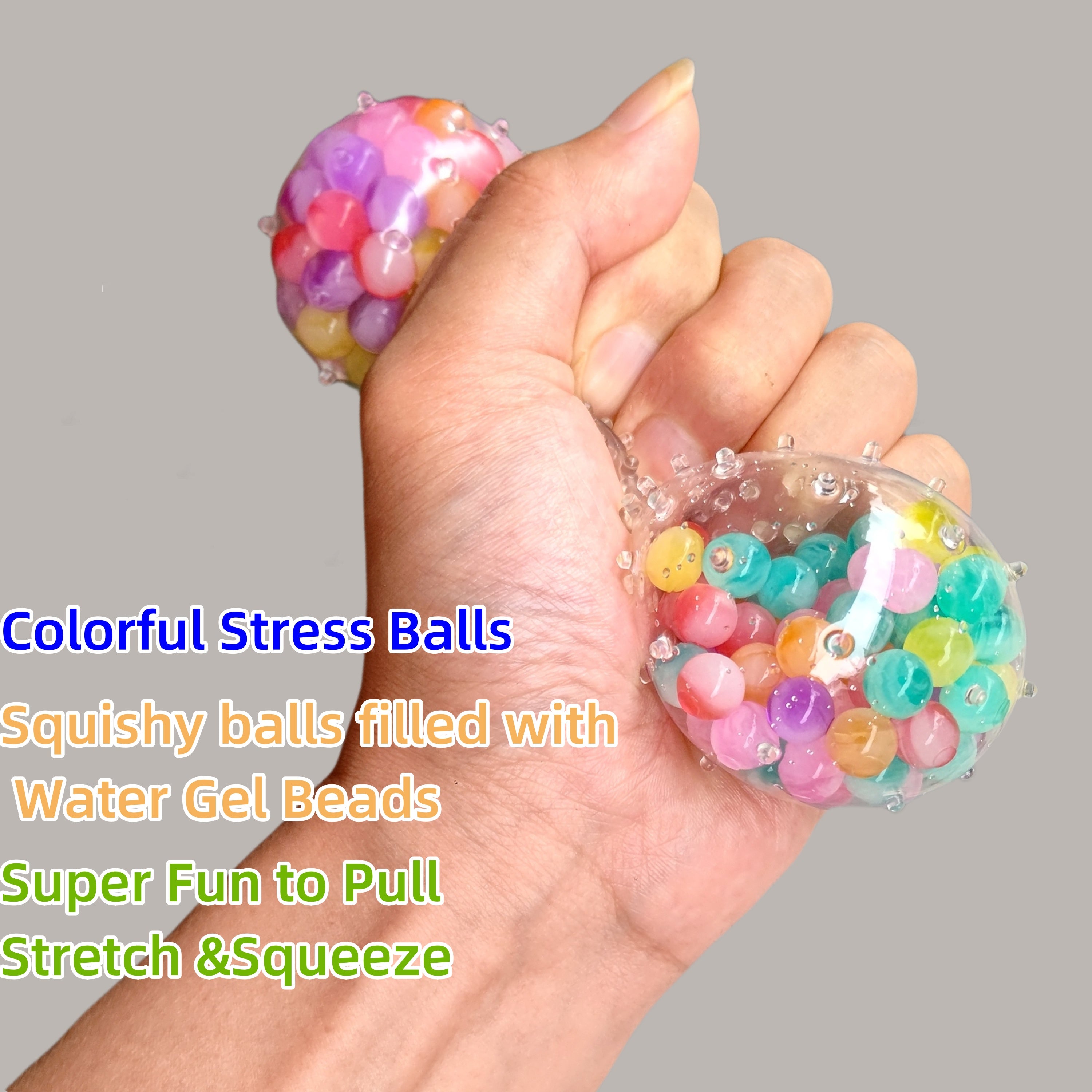 2pcs Colorful Squishy Stress Balls Fidget Toys for Adults