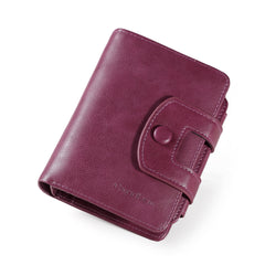 Vintage Trifold Short Wallet PU Leather Zipper Coin Purses