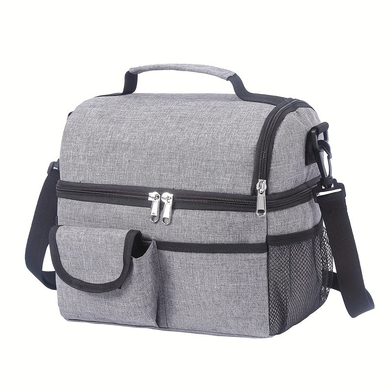 Outdoor Insulated Lunch Bag Double Layer Food Bag Camping Picnic
