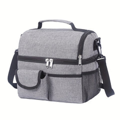 Outdoor Insulated Lunch Bag Double Layer Food Bag Camping Picnic