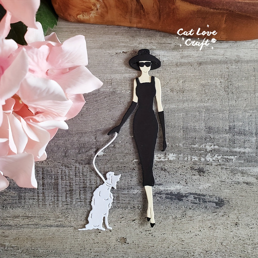 1pc Paris Lady Metal Cutting Dies Scrapbooking DIY Mold Craft Embossing Die Cuts