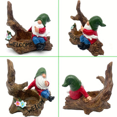Gnome Statue Rain Gauge Decorative Garden Yard Lawn Glass Rain Gauge