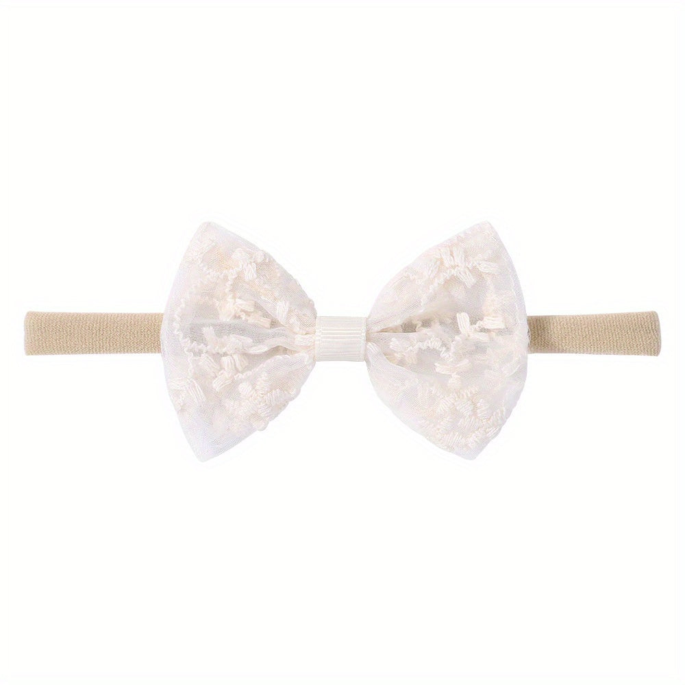 3pcs Street Embroidery Bow Headbands for Baby Girls