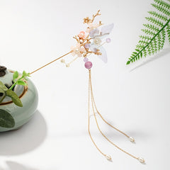 Faux Pearl Butterfly Flower Hairpin Headband Set