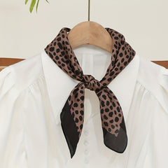 Leopard Print Bandana Satin Square Scarf for Women