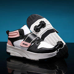 Girl's Roller Shoes with Detachable Wheel Skate Sneakers