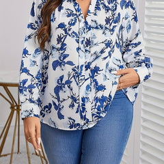 Floral Print Long Sleeve Blouse
