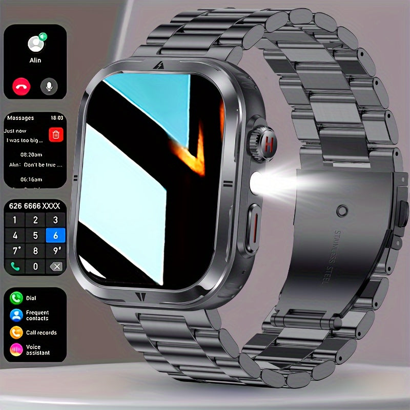 Smart Watch HD Display Fitness Calls LED Light iPhone Android