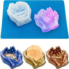 Hand Shaped Epoxy Resin Tray Mold for DIY Crafts & Jewelry Storage