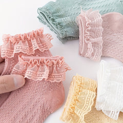 Baby Girls Cotton Socks Summer Lace Princess Anti Mosquitoes Crew Socks