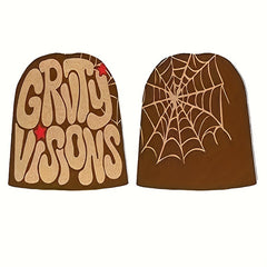 Y2K Reversible Beanie Spider Web Knit Hat