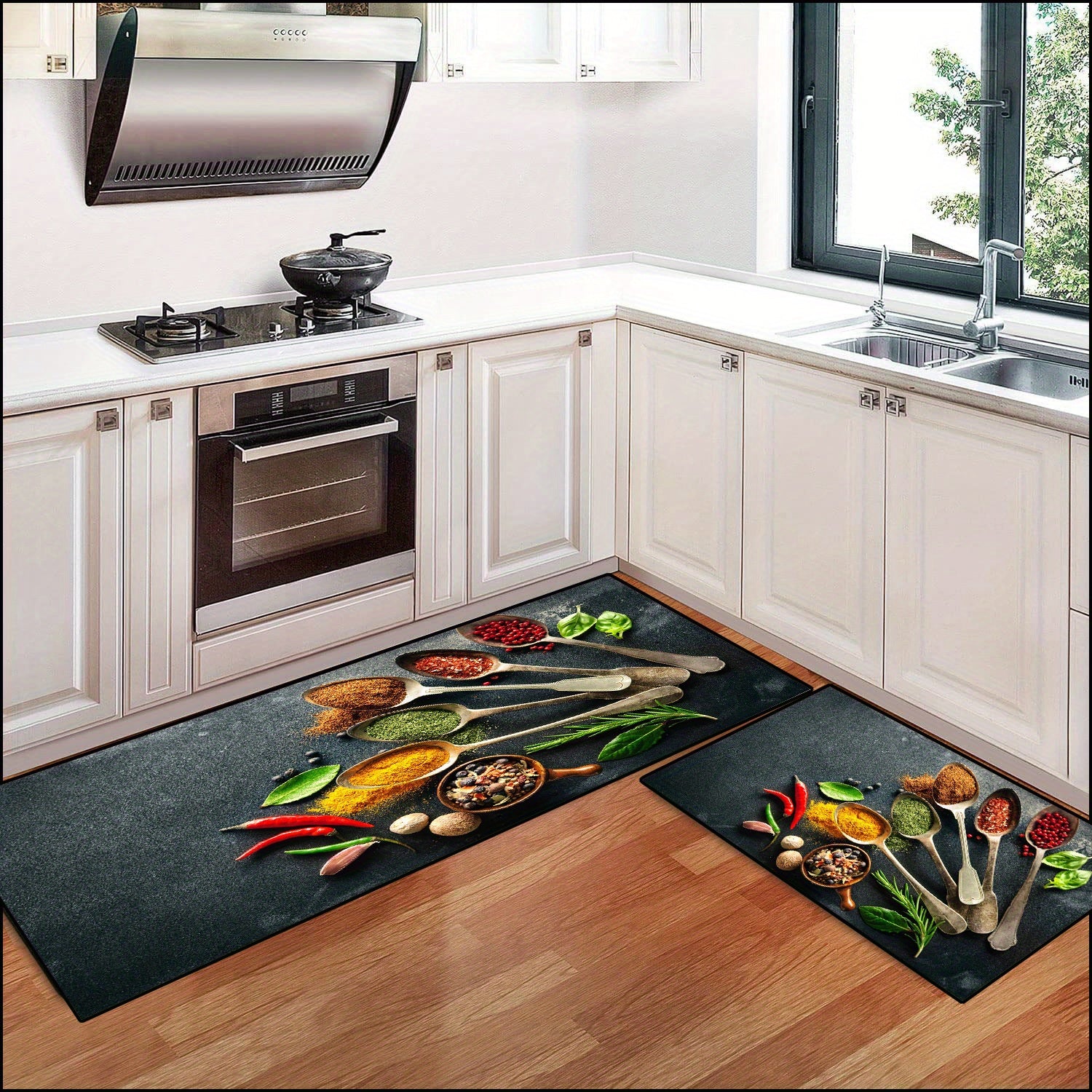2pcs Soft Kitchen Rug Cushioned Anti Fatigue Kitchen Rug Set