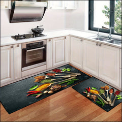 2pcs Soft Kitchen Rug Cushioned Anti Fatigue Kitchen Rug Set
