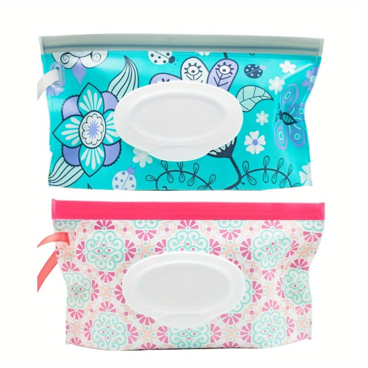 2pcs Portable Baby Wipe Dispenser Reusable Travel Wet Wipe Pouch
