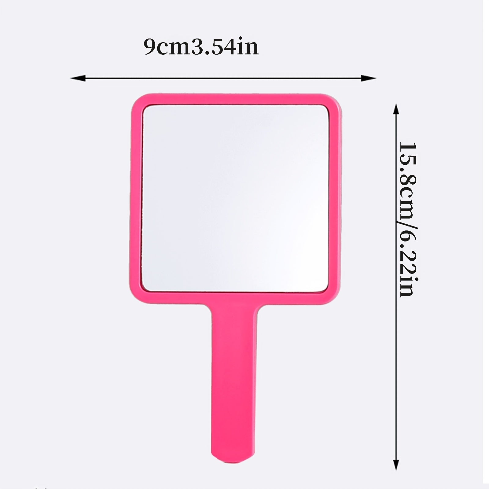 Square Handheld Beauty Mirror with Handle for Daily & Outgoing Use