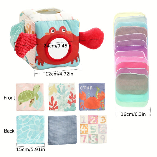 Interactive Marine Animal Tissue Box Toy & Cloth Book for Kids